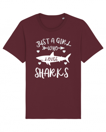 Just a Girl who Loves Sharks Burgundy