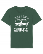 Just a Girl who Loves Sharks Tricou mânecă scurtă Unisex Rocker