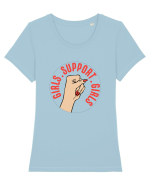 Girls Support Girls Tricou mânecă scurtă guler larg fitted Damă Expresser
