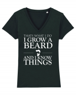 Grow a Beard Tricou mânecă scurtă guler V Damă Evoker