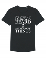 Grow a Beard Tricou mânecă scurtă guler larg Bărbat Skater