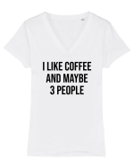 I Like Coffee Tricou mânecă scurtă guler V Damă Evoker
