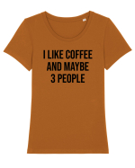 I Like Coffee Tricou mânecă scurtă guler larg fitted Damă Expresser