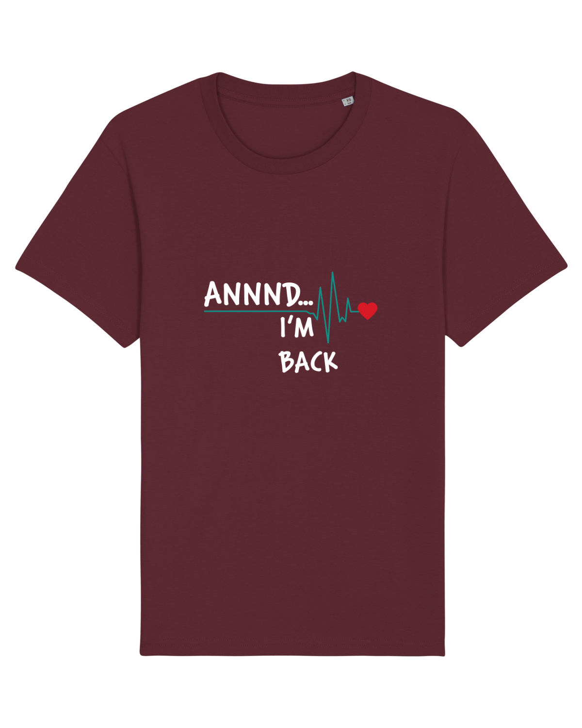 Tricou mânecă scurtă Unisex Rocker Burgundy