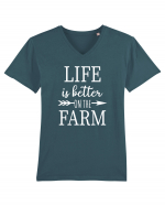 Life is better on the Farm Tricou mânecă scurtă guler V Bărbat Presenter