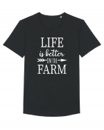 Life is better on the Farm Tricou mânecă scurtă guler larg Bărbat Skater