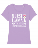 Llama Nurse Tricou mânecă scurtă guler larg fitted Damă Expresser