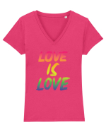 Love is Love Tricou mânecă scurtă guler V Damă Evoker