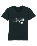 Lover Nurse Tricou mânecă scurtă guler V Bărbat Presenter
