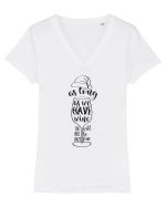 Sărbători cu vin Tricou mânecă scurtă guler V Damă Evoker