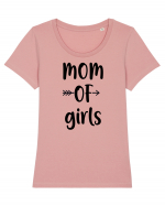 Mom OF gIRLS Tricou mânecă scurtă guler larg fitted Damă Expresser