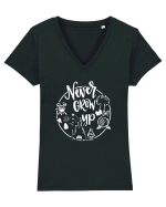 Never Grow Up Tricou mânecă scurtă guler V Damă Evoker