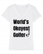 Okeyest Golfer Tricou mânecă scurtă guler V Damă Evoker