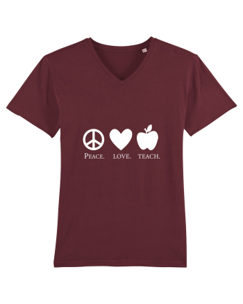 Peace Love Teach Burgundy