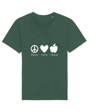 Peace Love Teach Bottle Green