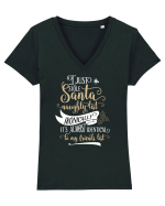 Lista lui Moș Crăciun Tricou mânecă scurtă guler V Damă Evoker