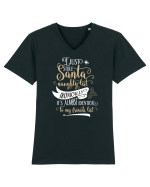 Lista lui Moș Crăciun Tricou mânecă scurtă guler V Bărbat Presenter