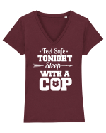 Sleep With A Cop Tricou mânecă scurtă guler V Damă Evoker