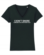 I dont Snore Moto Tricou mânecă scurtă guler V Damă Evoker