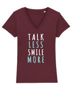 Talk Less Smile More Tricou mânecă scurtă guler V Damă Evoker