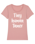 Tiny Human Tamer Funny Tricou mânecă scurtă guler larg fitted Damă Expresser