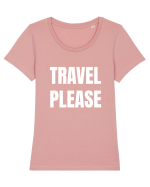 Travel Please Tricou mânecă scurtă guler larg fitted Damă Expresser