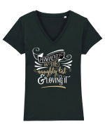 Permanent pe “lista neagră” Tricou mânecă scurtă guler V Damă Evoker