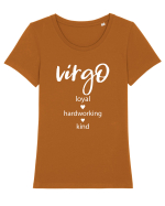 Virgo Fecioara Tricou mânecă scurtă guler larg fitted Damă Expresser
