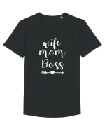 Wife Boss Tricou mânecă scurtă guler larg Bărbat Skater