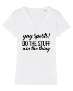 Yay Sports Funny Tricou mânecă scurtă guler V Damă Evoker