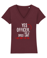 Yes Officer Tricou mânecă scurtă guler V Damă Evoker