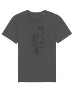 Silueta Feminin Floral Tricou mânecă scurtă Unisex Rocker