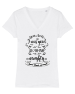 Am fost cuminte înainte să fiu rău Tricou mânecă scurtă guler V Damă Evoker