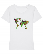 Circuit World Map Tricou mânecă scurtă guler larg fitted Damă Expresser