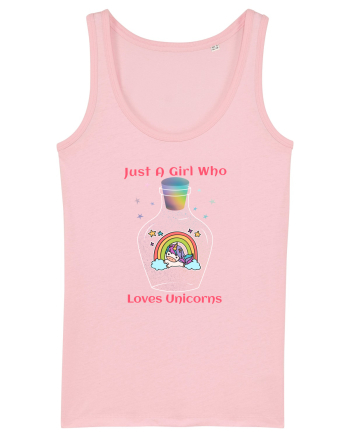 Just A Girl Who Loves Unicorns Cotton Pink