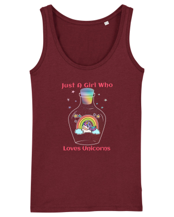 Just A Girl Who Loves Unicorns Burgundy