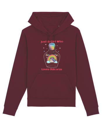 Just A Girl Who Loves Unicorns Burgundy