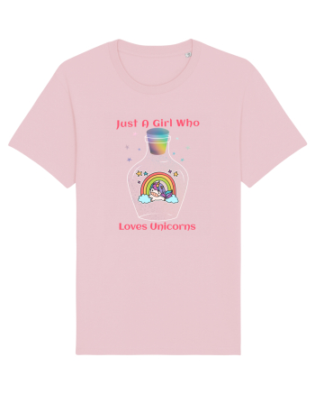 Just A Girl Who Loves Unicorns Cotton Pink