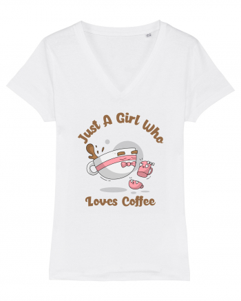 Just A Girl Who Loves Coffee White