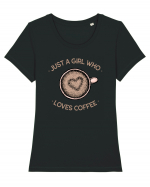 Just A Girl Who Loves Coffee Tricou mânecă scurtă guler larg fitted Damă Expresser