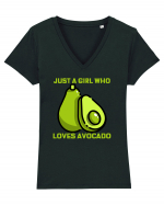 Just A Girl Who Loves Avocado Tricou mânecă scurtă guler V Damă Evoker