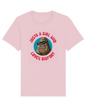 Just A Girl Who Loves Bigfoot Cotton Pink