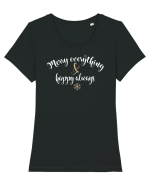Vesel  din orice și fericit mereu Tricou mânecă scurtă guler larg fitted Damă Expresser