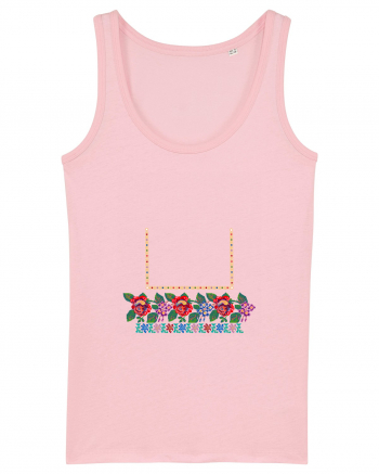 Motiv românesc - Flori la fereastră. Cotton Pink