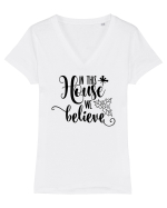 Crede Tricou mânecă scurtă guler V Damă Evoker
