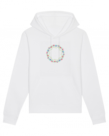 Motiv românesc - Coroniță de flori 2. White
