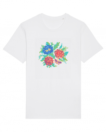 Motiv românesc - Flori 2. White