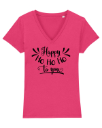 Ho ho ho Tricou mânecă scurtă guler V Damă Evoker