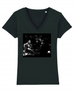 Laurel and Hardy T-Shirt Tricou mânecă scurtă guler V Damă Evoker