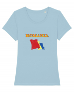 romanian flag Tricou mânecă scurtă guler larg fitted Damă Expresser